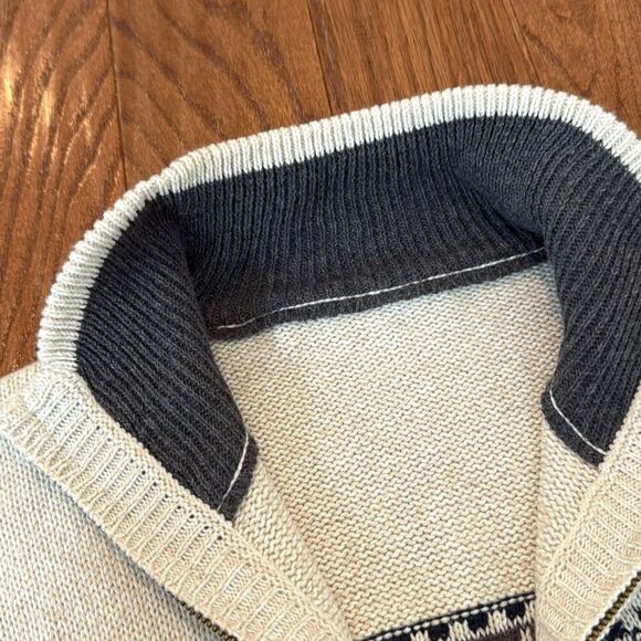 Men’s jacquard fairisle full zip sweater size large - Picture 8 of 10